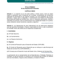 LEY DE PLANEACION PARA EL DESARROLLO DEL ESTADO DE QUINTANA ROO